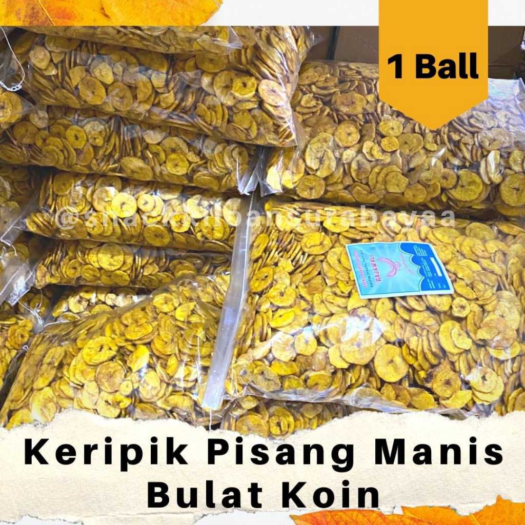

Keripik Pisang Manis Bulat Koin 1 BALL (3 KG)/ Snack Kiloan Murah/ Jajan Cemilan MAK E DOR
