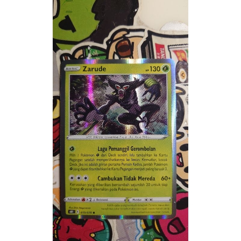 Kartu Pokemon / TCG pokemon Indonesia version. zarude hologram