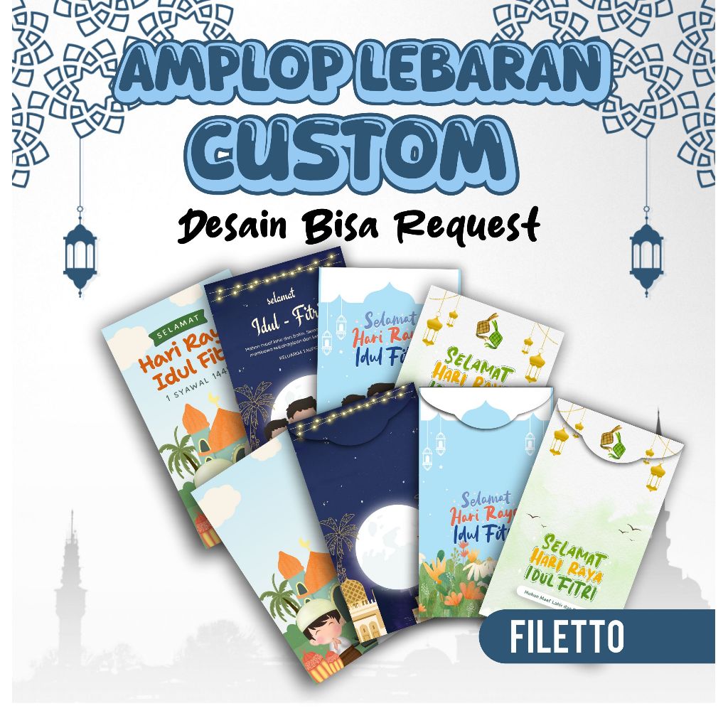 

Amplop Lebaran Idul Fitri 2024 Islami Unik Custom Art Paper 12 pcs