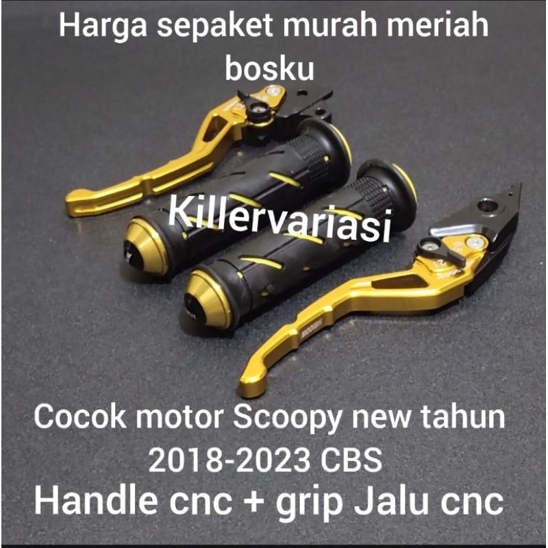 promo handle rem Paket Handle Rem dan Grip Motor Scoopy New 2018-2023 Model CNC rem Scoopy new 2018 