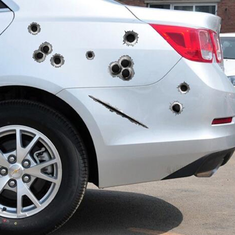 STICKER Gambar Bekas Lubang Peluru Tembakan 3D Stiker aksesoris eksterior otomotif variasi keren