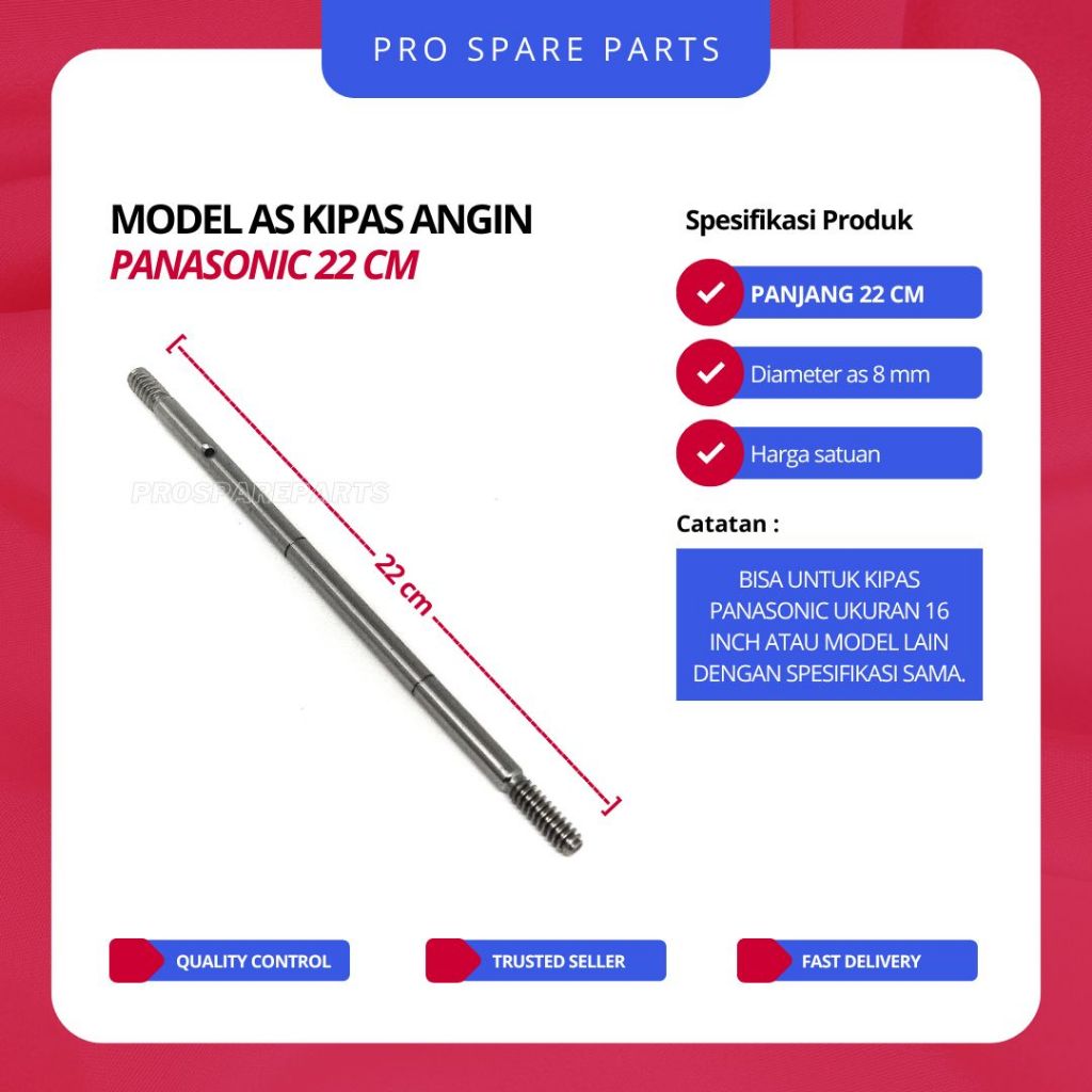 AS Model Panasonic 22 cm - As Dinamo Kipas Angin Model PANASONIC - As Model Kipas Angin Panasonic