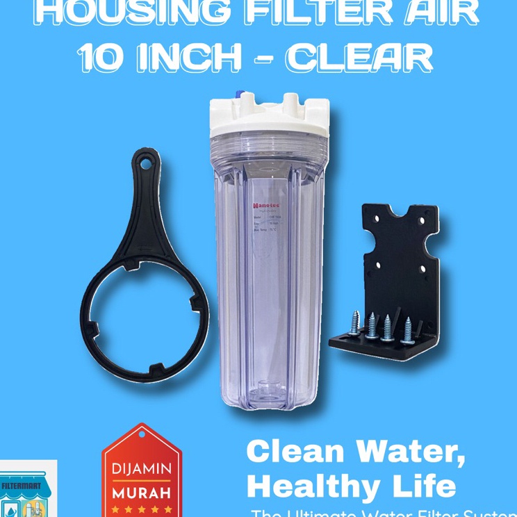 Ready Stok ACy HOUSING FILTER AIR NANOTEC NANO 1 INCH 1 CLEAR BLUE BIRU DRAT 12 34 1  TABUNG FILTER 