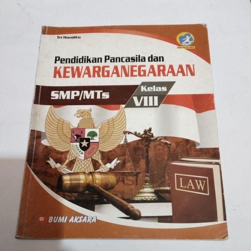 BUKU ORI PPKN KELAS 2 SMP PENERBIT BUMI AKSARA