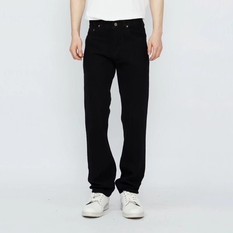 Celana Jeans Standar Reguler Pria ukuran 28-44 Denim Reguler Hitam