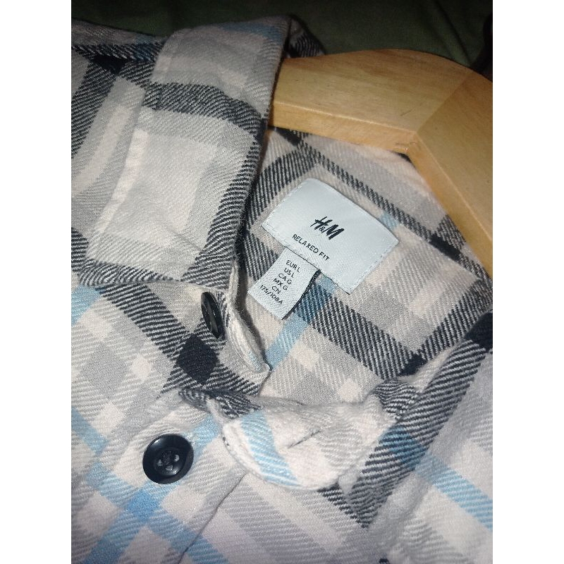 H&M Outer Twill Shirt Kemeja Flanel Overshirt Tebal Ori HNM HM