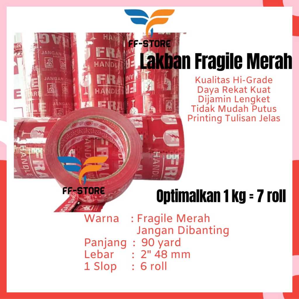 

Lakban Fragile Merah 90 Yard Solatip Jangan Dibanting Putih 2 Inch 50 Mikron Lakban Fragile Putih 48 mm Lakban Fragile Unboxing Video 45 mm Selotip OPP Tape Packing Olshop Perekat Plastik Online Shop