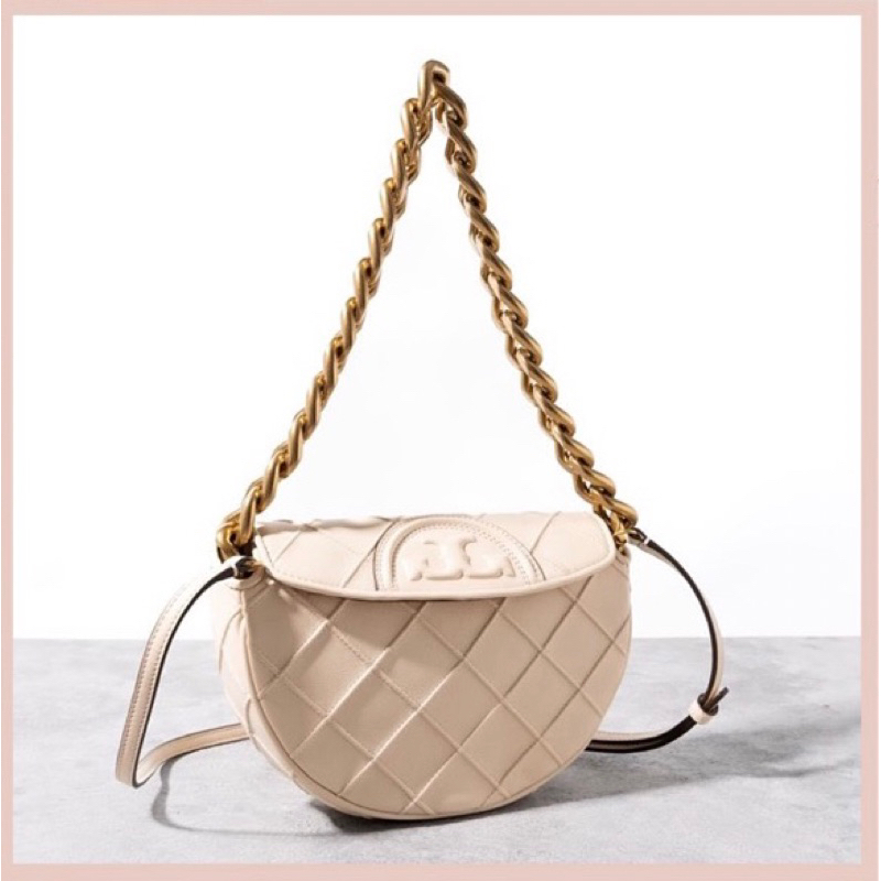 TAS BRANDED WANITA TORY BURCH FLEMING SOFT MINI CRESCENT SHOULDER