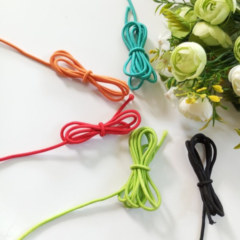 Tali Elastis 2,5 mm|Tali Elastis warna 2,5 mm|Tali Kur Karet Elastis|Tali elastis 3,5 mm