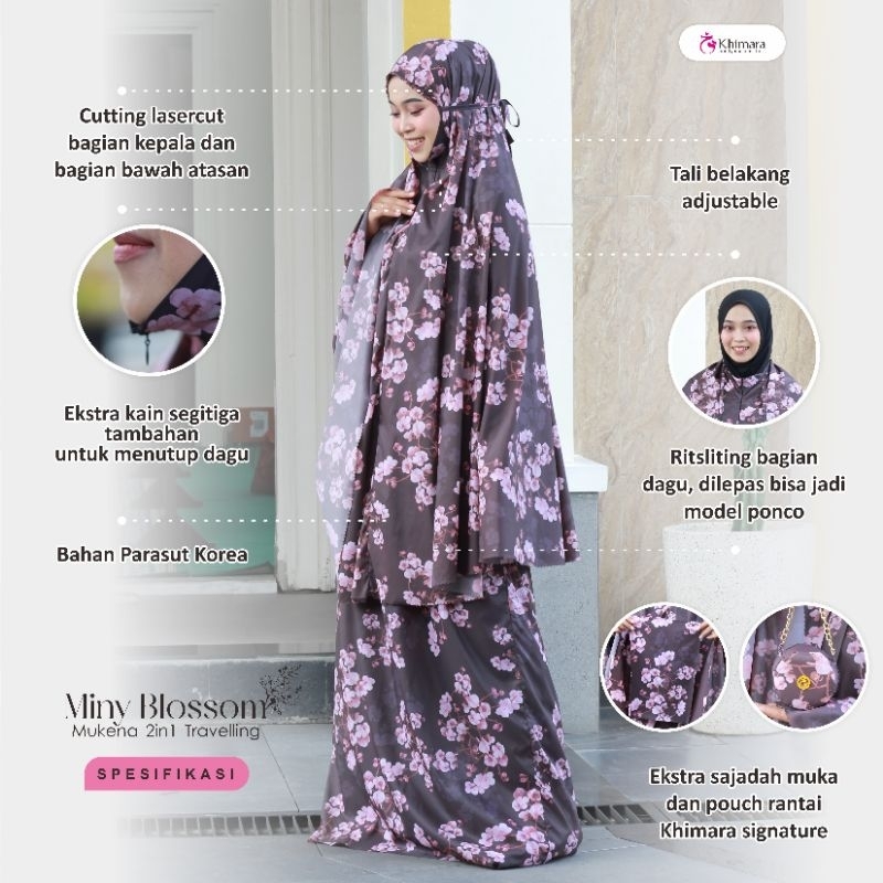 Mukena Travel Motif - Hitam