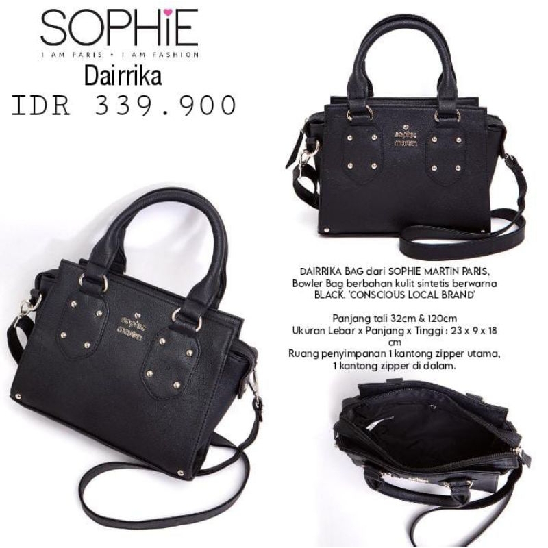 TAS DAIRRIKA SOPHIE MARTIN PARIS TAS SELEMPANG WANITA TAS KERJA WANITA TAS SHOPIE ORIGINAL TERBARU
