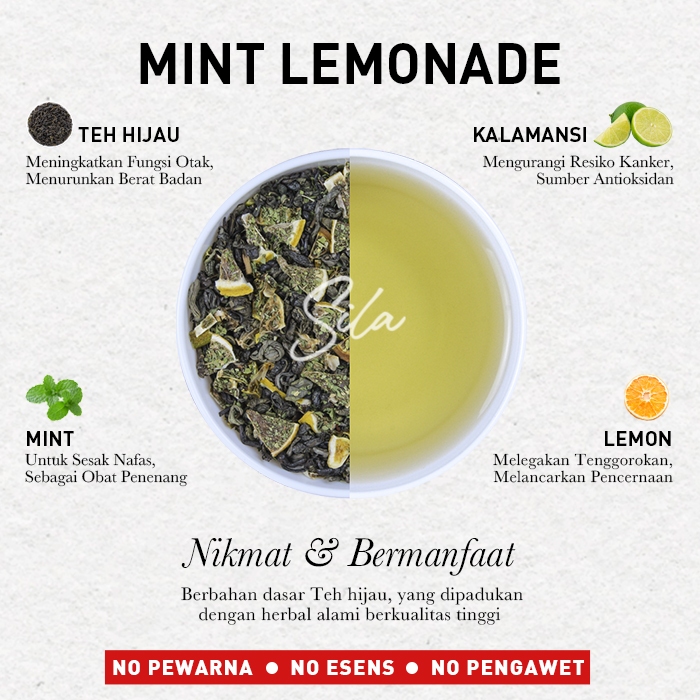 

Sila - Mint Lemonade - Daily Gourmet - Premium Artisan Blend - Bulk Loose Tea - Teh Premium - Green Tea