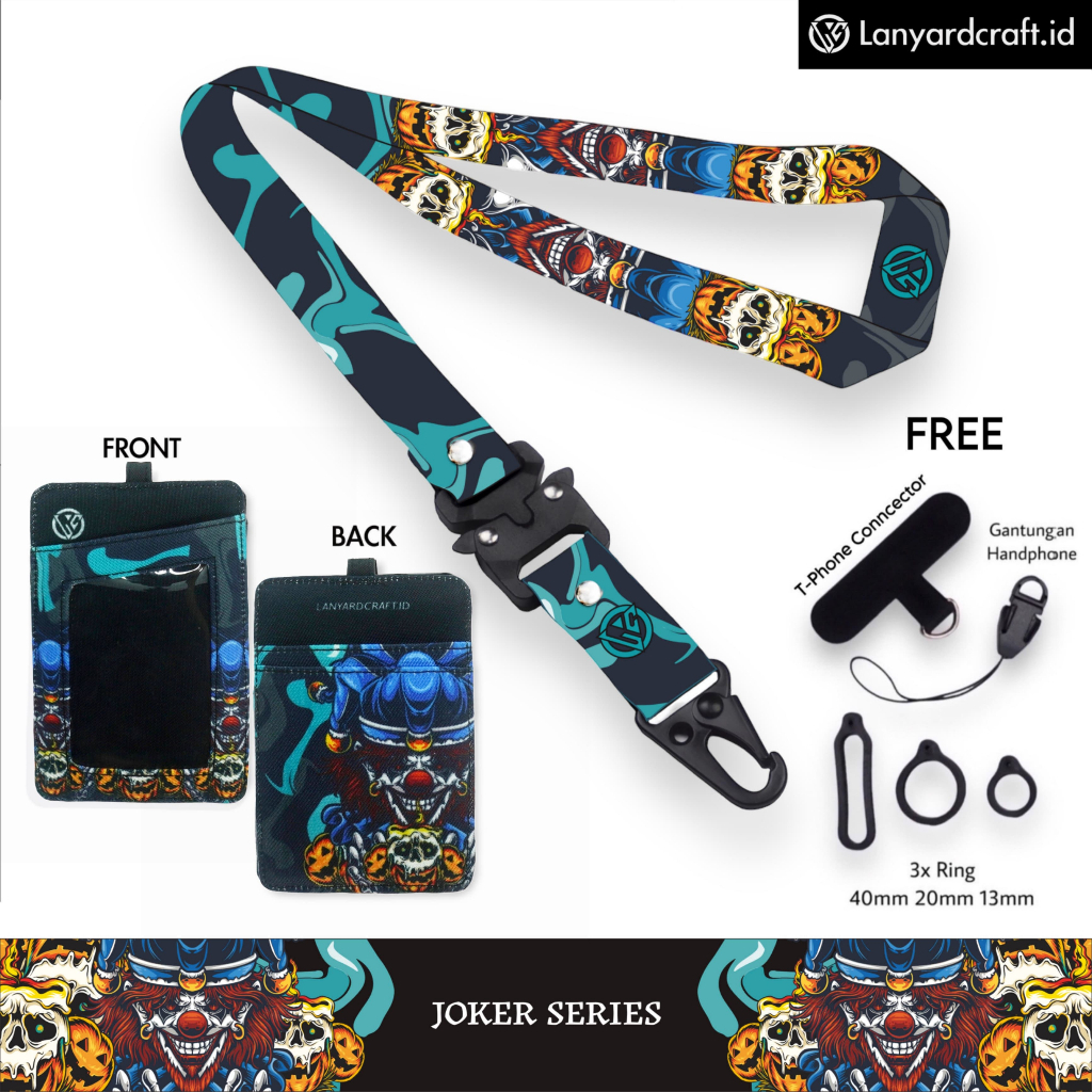 

LC.ID Lanyard Craft Joker V2 Gantungan Tali Holder Card Printing - Joker Series