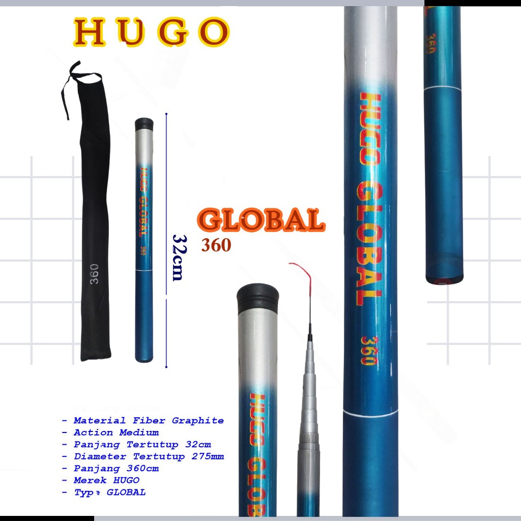 Joran Tegek Global HUGO 360 Ruas Pendek
