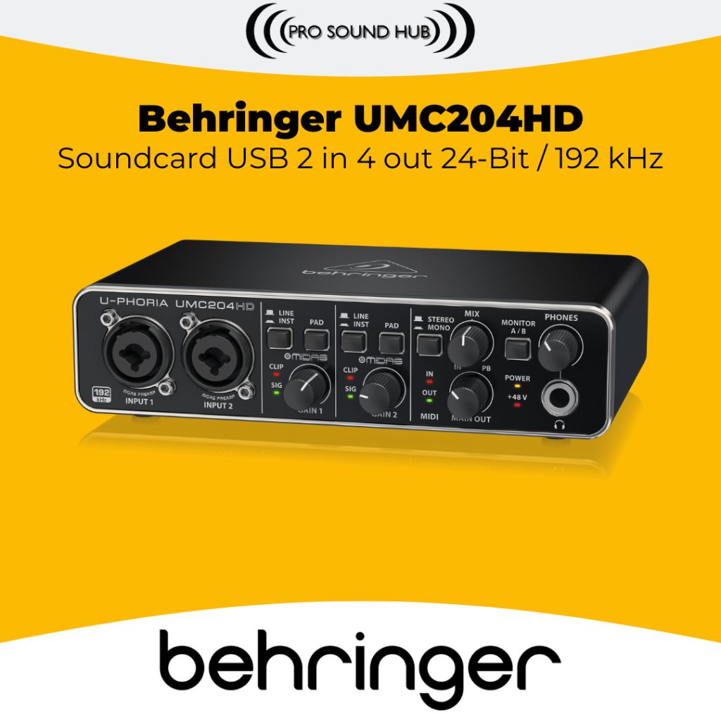 Behringer UMC204HD UMC204 UMC-204 UMC 204 HD Soundcard USB Interface
