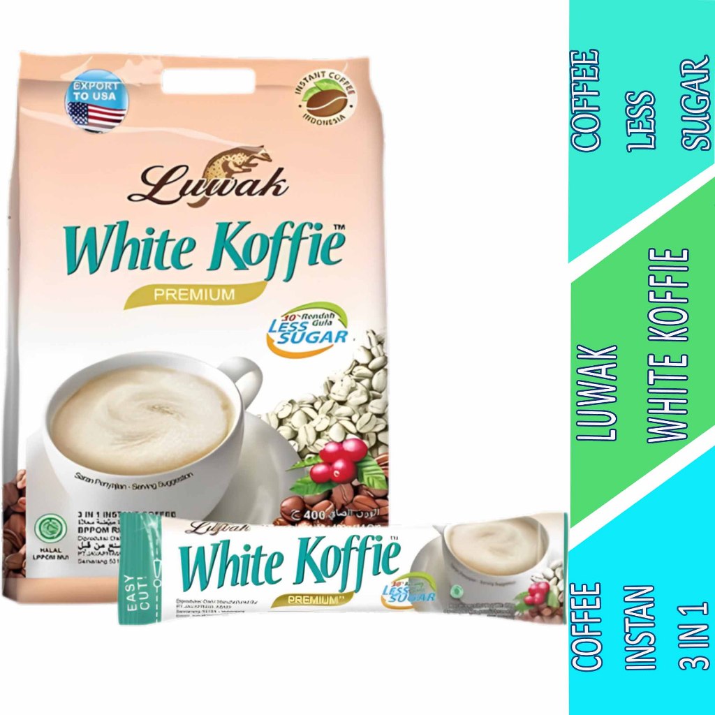 

Coffee Less Sugar - Luwak White Koffie - Coffee Instan 3in1 - 361gr