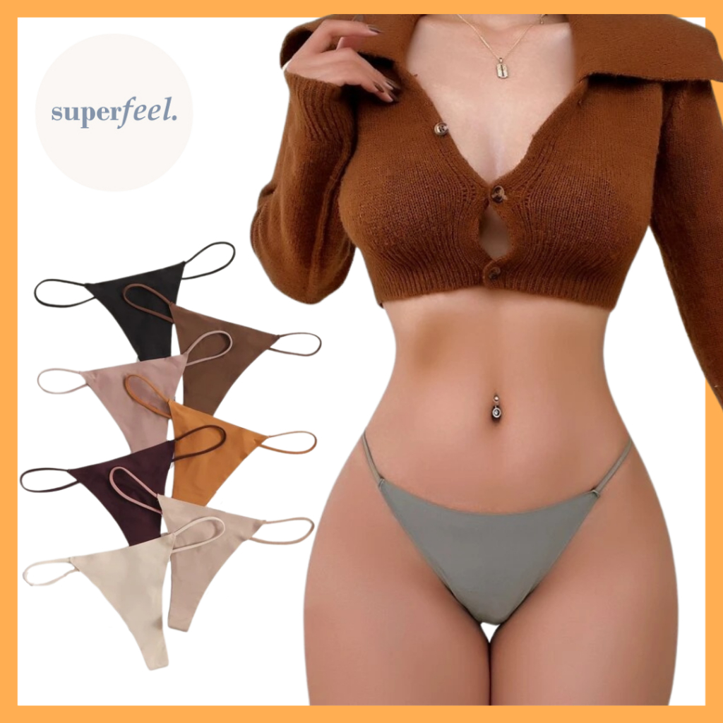SFL CD THONG SEXY SEAMLESS WANITA KOLOR SEKSI PEREMPUAN BAHAN LEMBUT TALI SAMPING CELANA DALAM LINGE