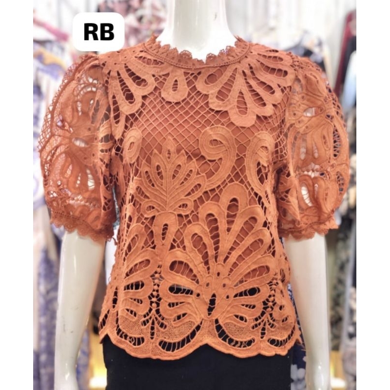 READY Blus brokat bangkok model crop terbaru