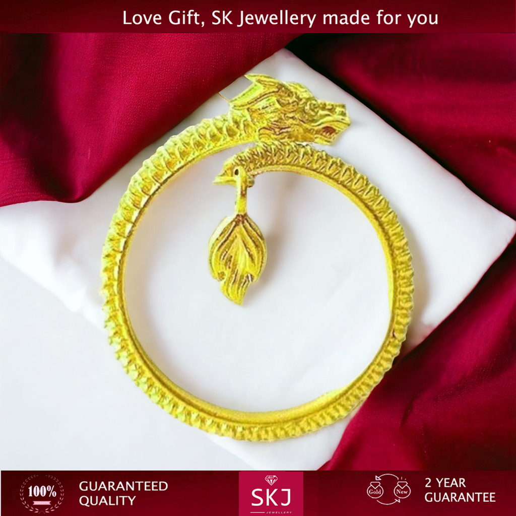 SK Jewellery - Garansi 2 Tahun  -  Cincin Naga Pria Wanita Adjustable  Mewah Ring Lapis Emas  18K  A
