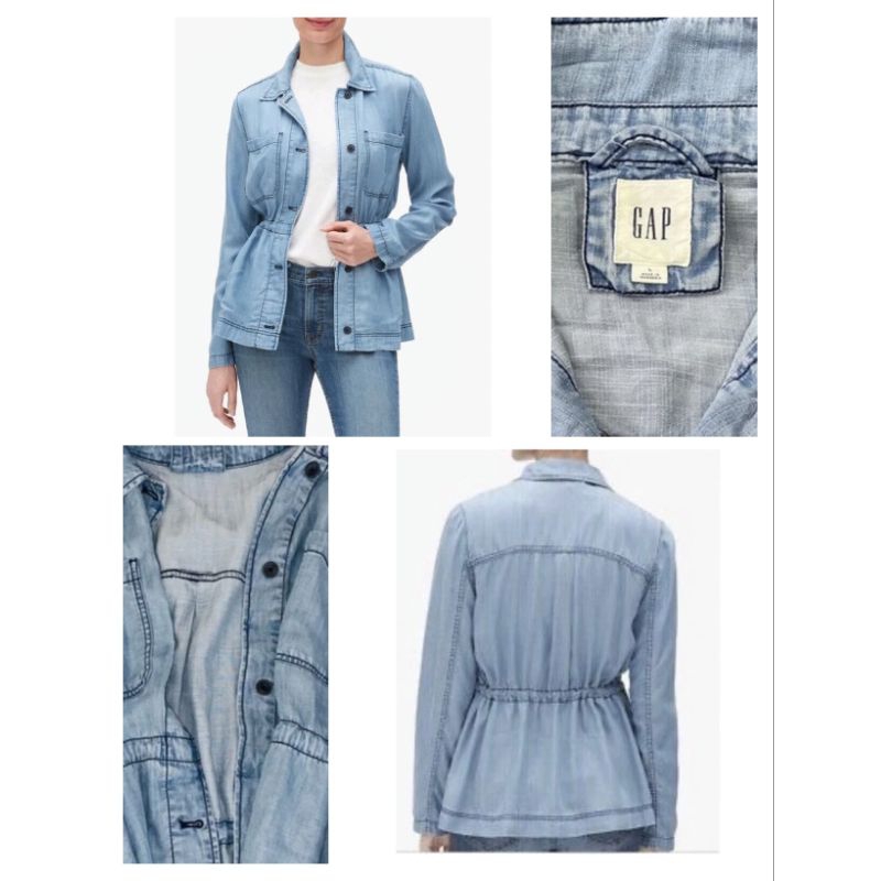 Outer Wanita Gap Tencel Utility Shirt Jacket