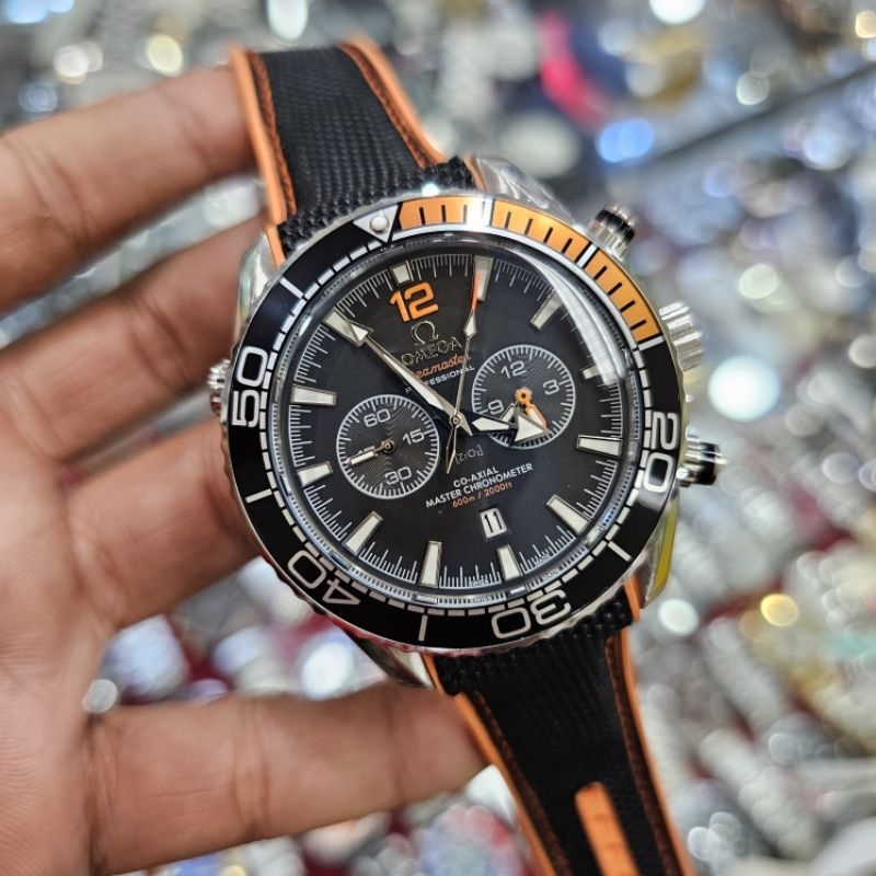 OmegaSeamaster#Planet Ocean Jam Tangan Pria Chrono Aktif