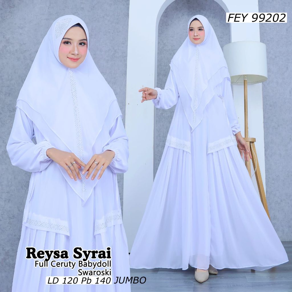 FEY 99202 (isi 1) ASYA Syari Jilbab Jumbo Full Ceruty Babydoll Swaroski Lebar Mayung Premium Cantik 