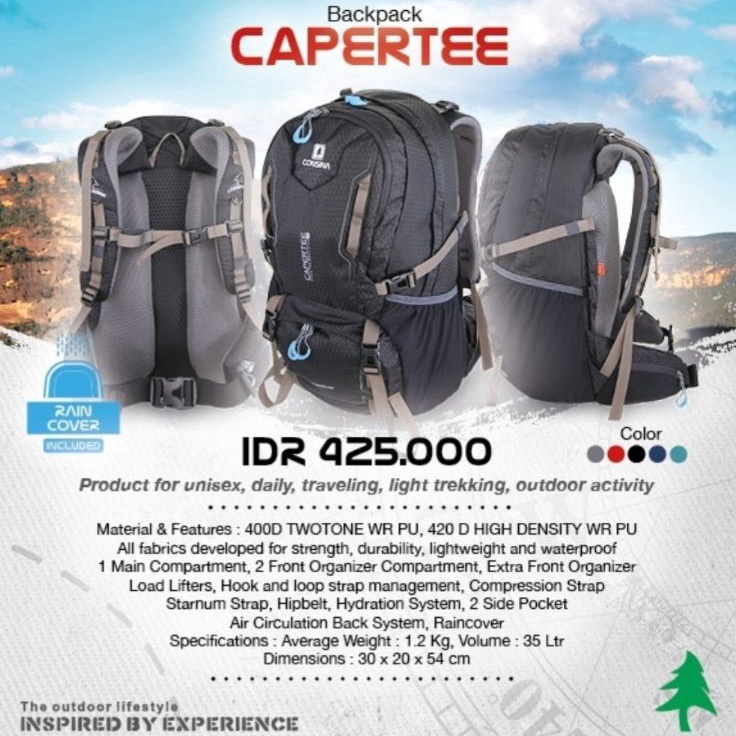 Kirim sekarang consina capertee 35 l tas gunung 35l liter outdoor camping sekolah pramuka