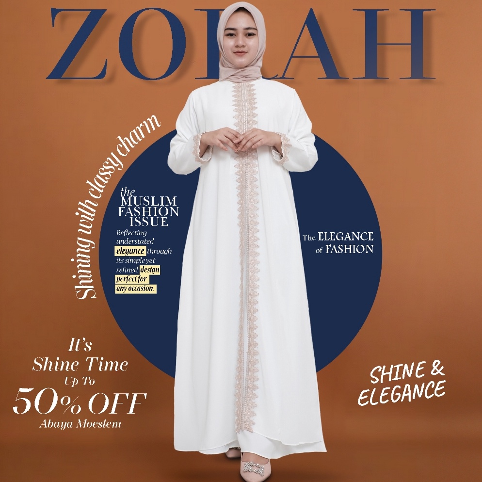 Harga Miring ZORAH  Abaya putih turkey premium simple elegan terbaru  Gamis putih wanita kekinian  m