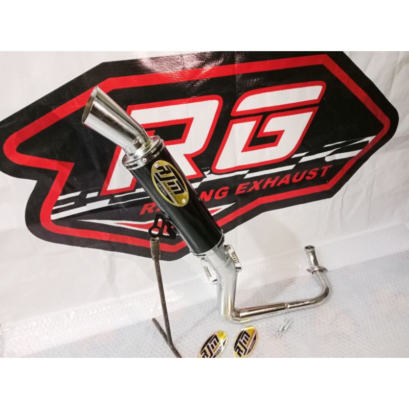 Knalpot samlong RJM leher atas untuk motor spin skydrive skywave hayate nex saringan full/setengah b