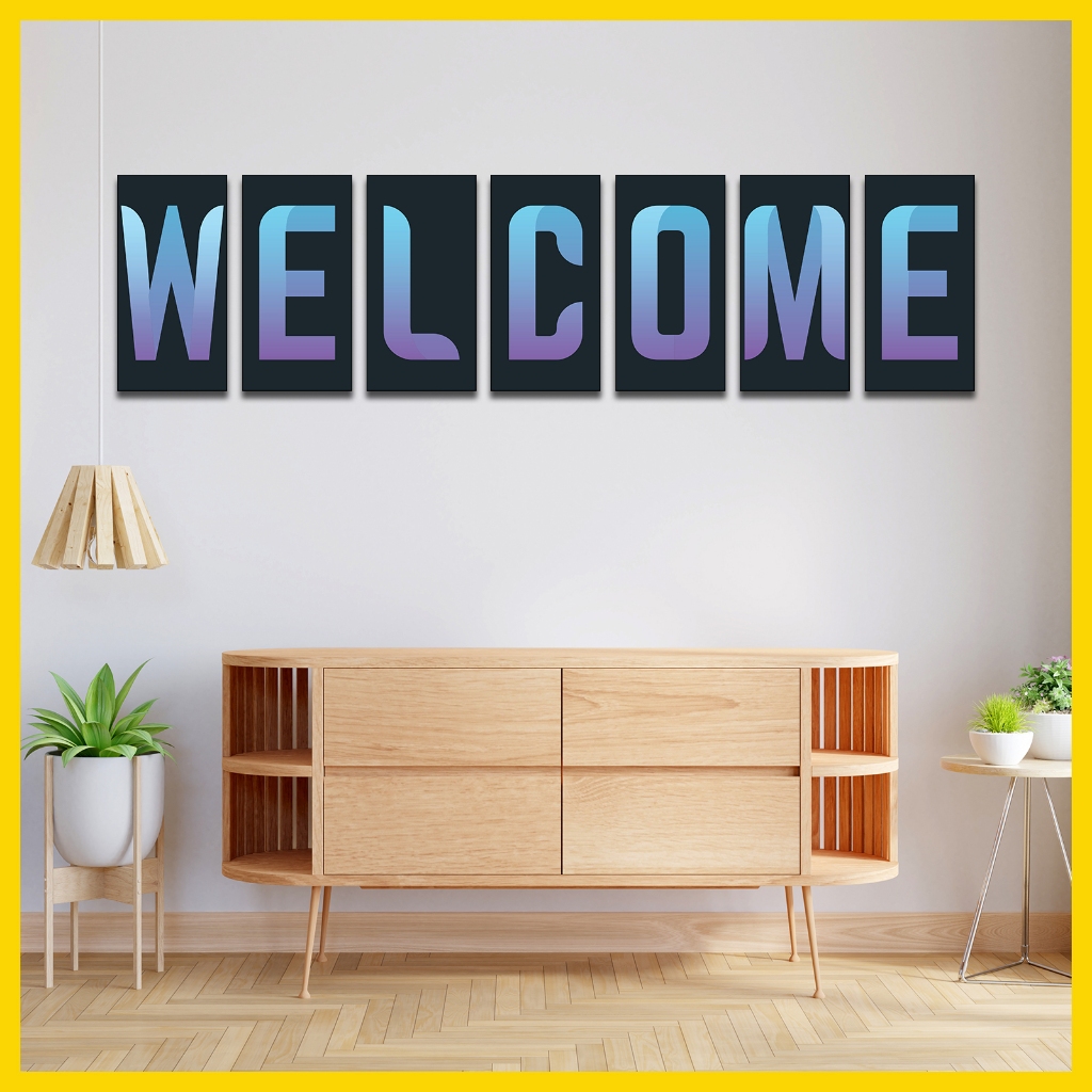 Hiasan Dinding Poster Kayu Motif Custom Nama Abjad Alphabet (10x20cm) Aesthetic Bulu Mata Sweet Drea