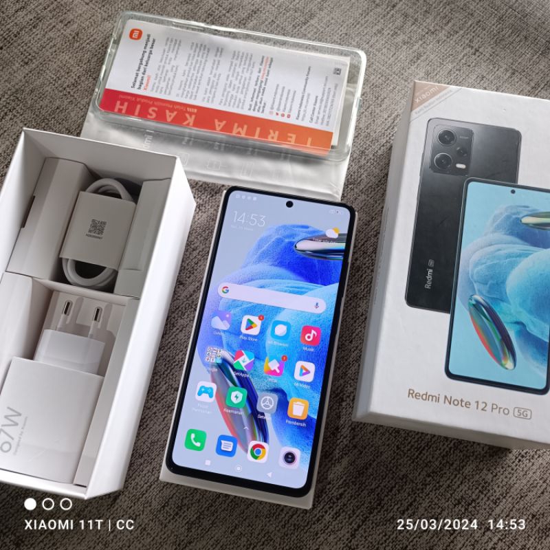 Xiaomi Redmi Note 12 pro 5G 8/256 bekas garansi resmi murah
