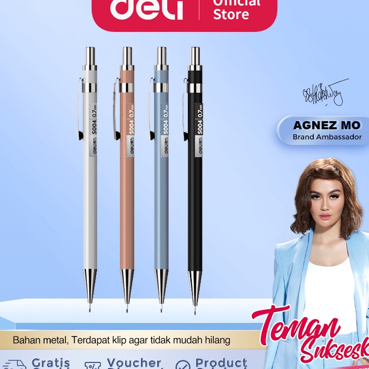 

HOT Deli Metal Mechanical Pencil Pensil Mekanik Besi 5mm Nyaman Digenggam S3
