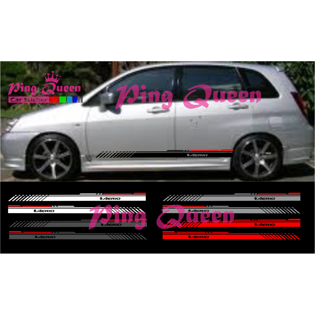 Sticker stiker mobil aerio striping sticker list mobil suzuki aerio