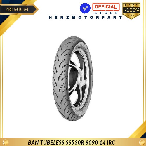 BAN MOTOR IRC TUBELESS / TUBLES SS530R 80/90-14 ASLI / ORIGINAL 100%