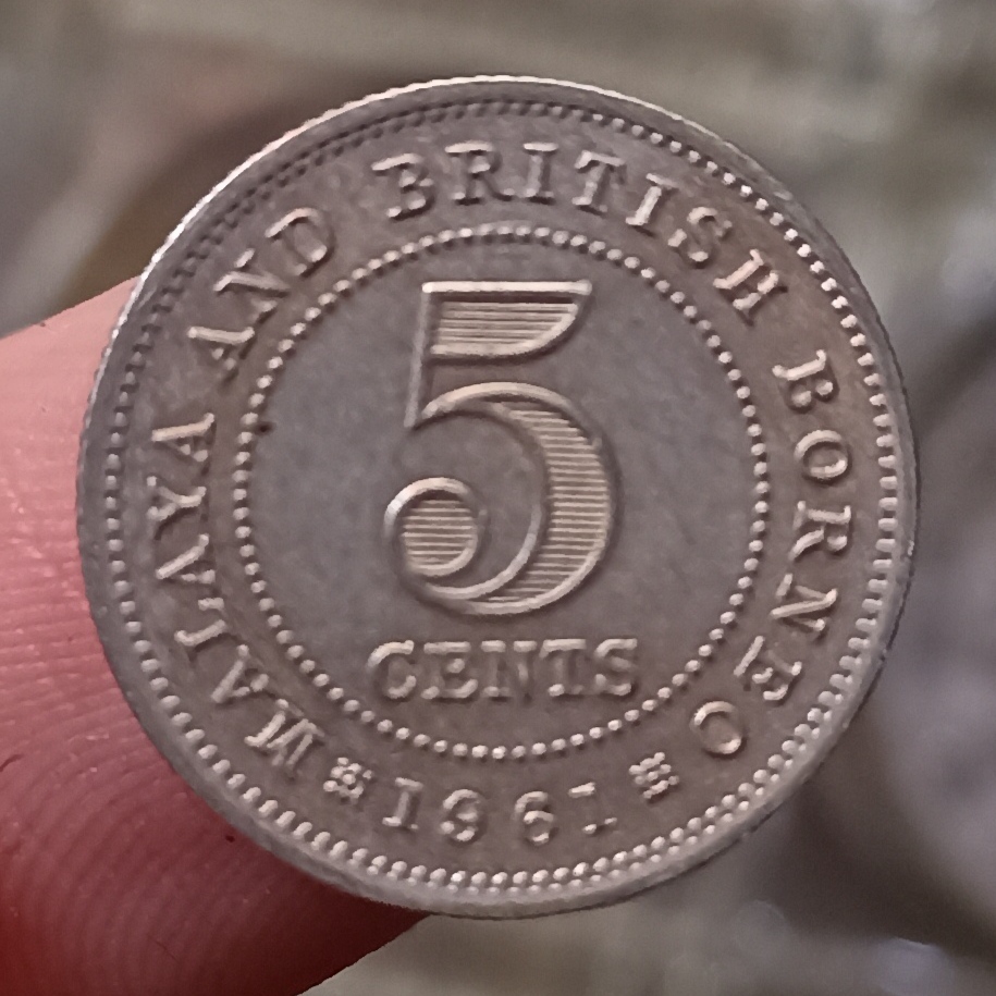 Koin Kuno British Malaysia 5 Cents - Elizabeth II (Malaya and British Borneo) 1961