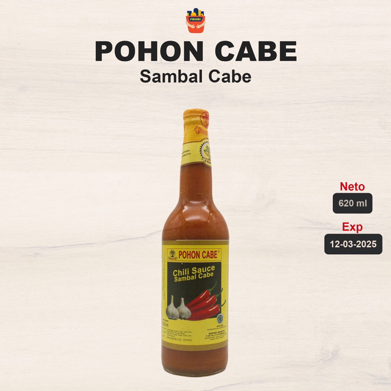 

Pohon Cabe Chili Sauce 620 ml - Sambal Cabe Botol Viral