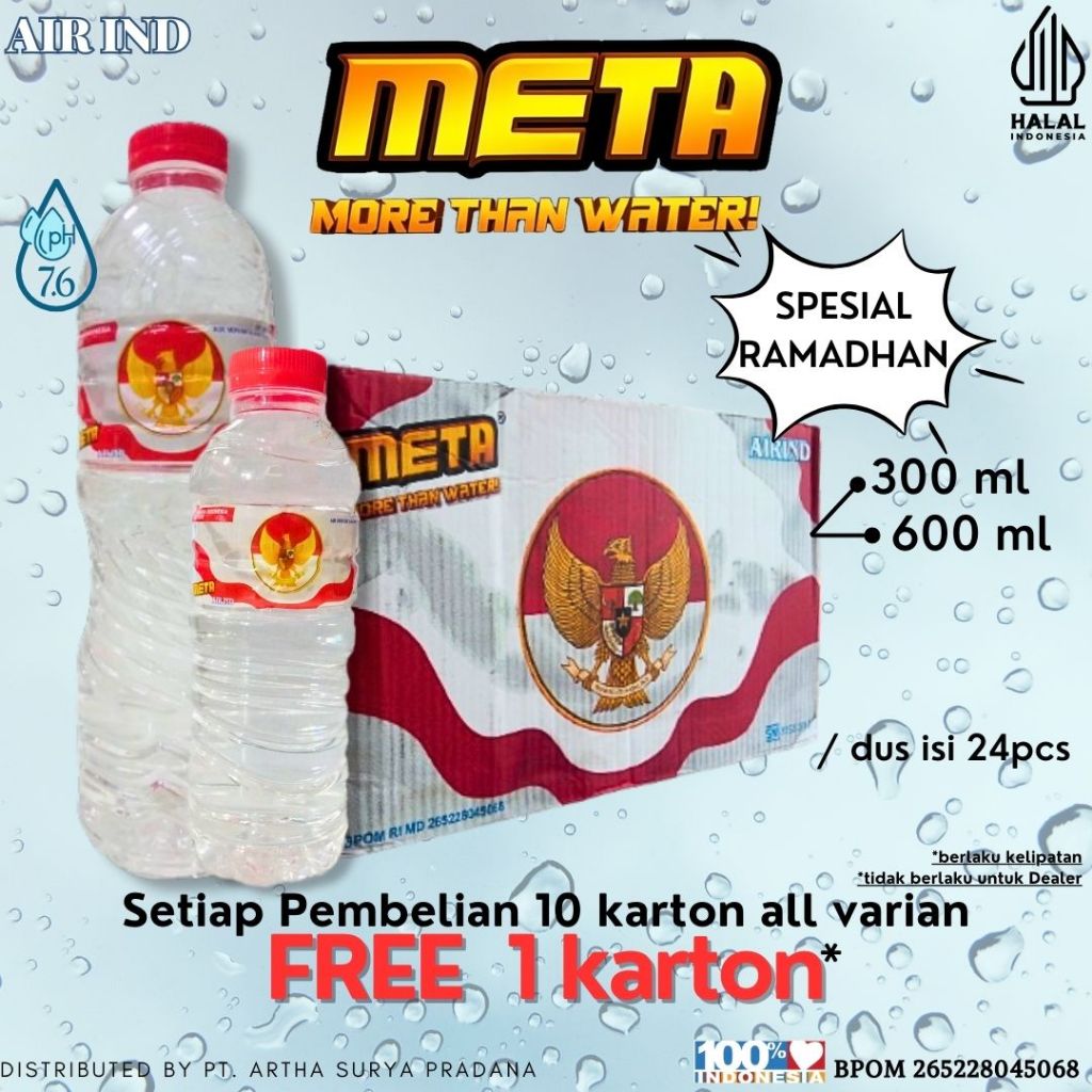 

META WATER AIR MINERAL BOTOL 330ML DUS (ISI 24 BOTOL) - DISASS JOGJA