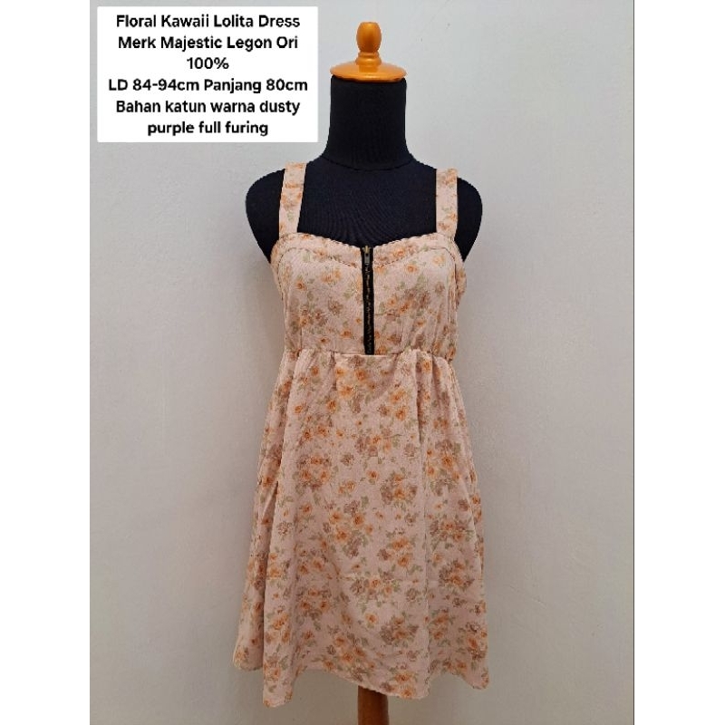 Floral Kawaii Lolita Dress Merk Majestic Legon Ori 100%