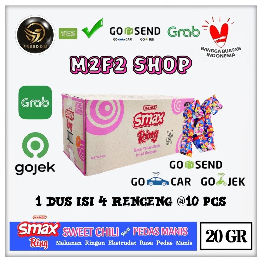 

Mamee Smax Ring Pedas Manis | Sweet Chili Flavour Sachet - 20 gr Kemasan Karton (Khusus Bluebird/Gosend/Grab)