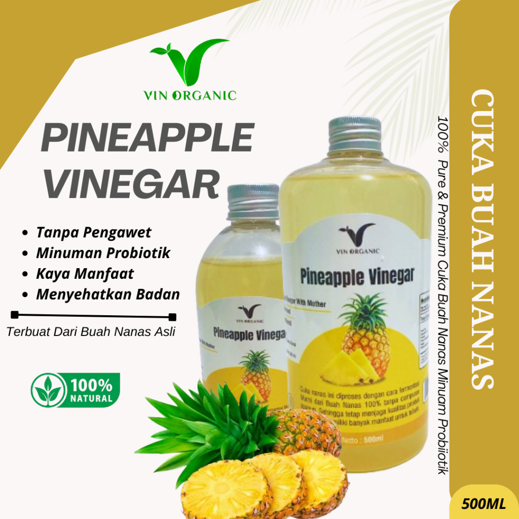 

VIN CUKA BUAH NANAS | PINEAPPLE VINEGAR WITH MOTHER ORGANIC | CUKA BUAH NANAS MURNI | SARI BUAH NANAS | CUKA NANAS MINUMAN DIET KESEHATAN DETOX