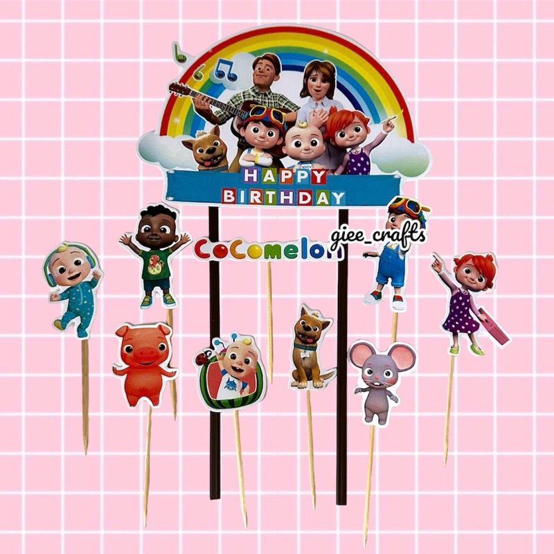 Cake Topper COCOMELON / Topper Kue COCOMELON / Hiasan Kue COCOMELON / COCOMELON