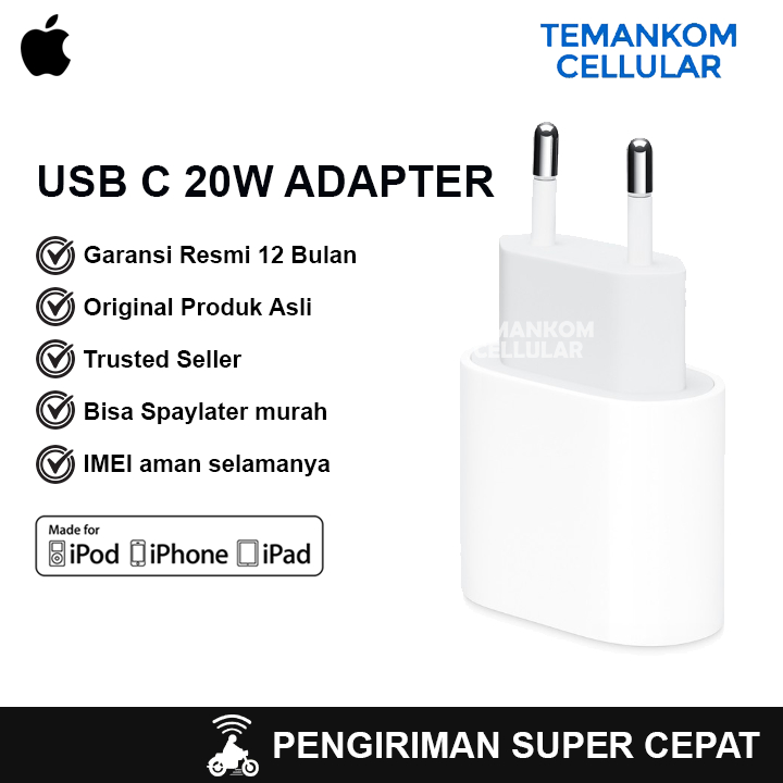 Adapter 20W for iPHONE MFI Charger IP Garansi 12 bulan