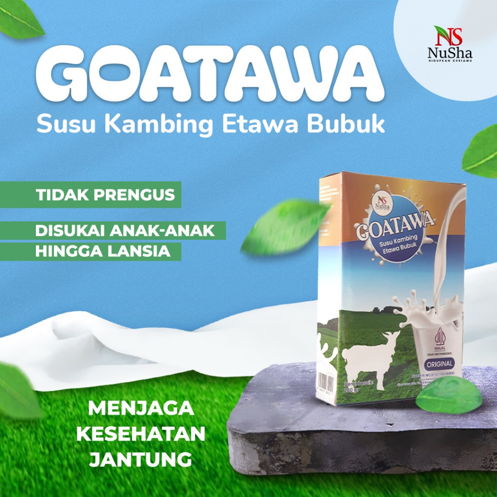 

Paket 4 boks Susu Bagus Kesehatan Susu Kambing Etawa Bubuk GOATAWA Rasa Original.