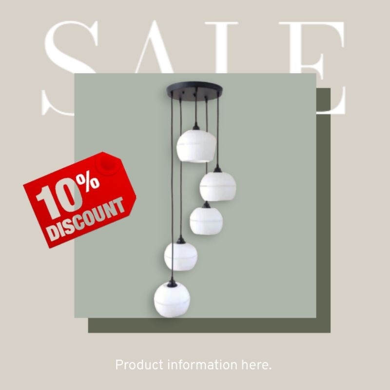 Lampu gantung/Lampu hias ruang tamu bulat isi 5