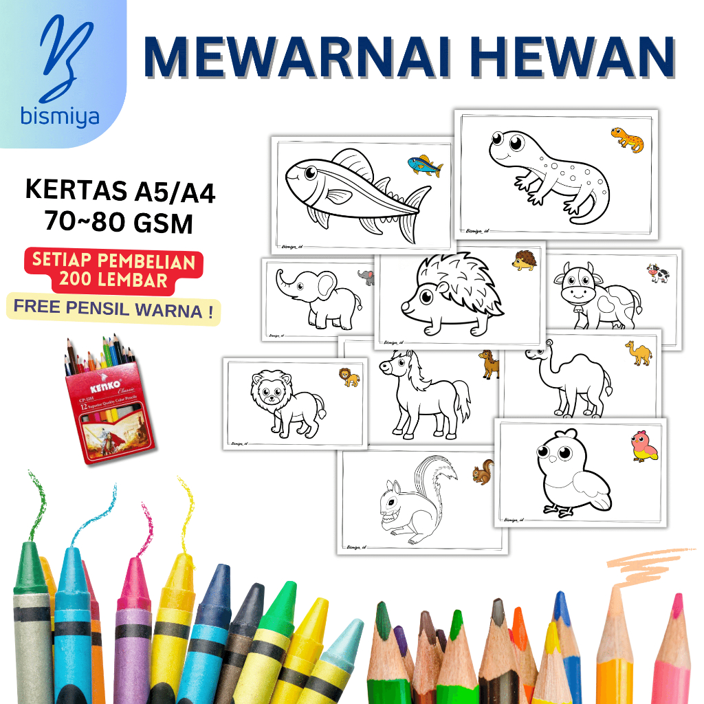 

[G7] gambar mewarnai HVS /kertas mewarnai / mewarnai anak paud sd tk ra kb / mewarnai edisi binatang