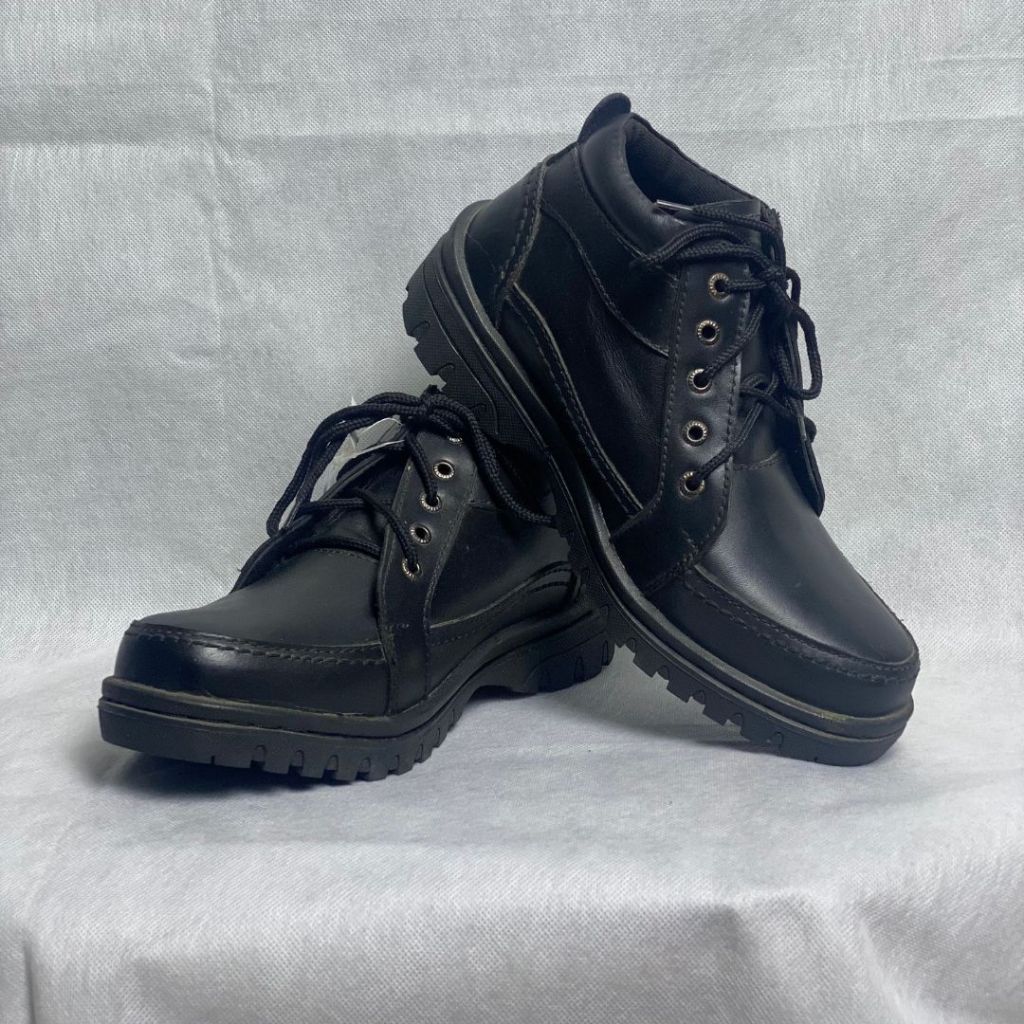 RIFLIF - Sepatu Semi Boot Hitam Pria Casual Kantor Kulit Asli