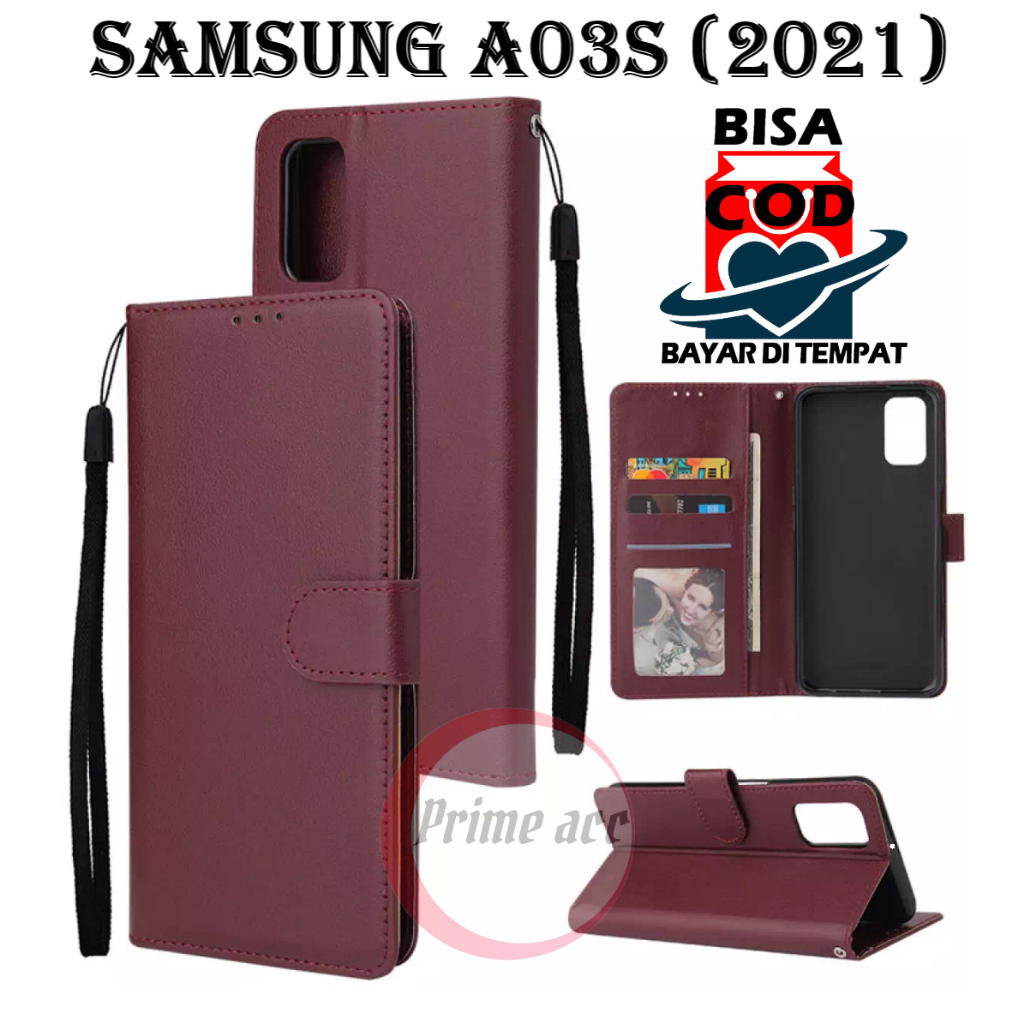 flip case SAMSUNG A03S leather case casing dompet handphone