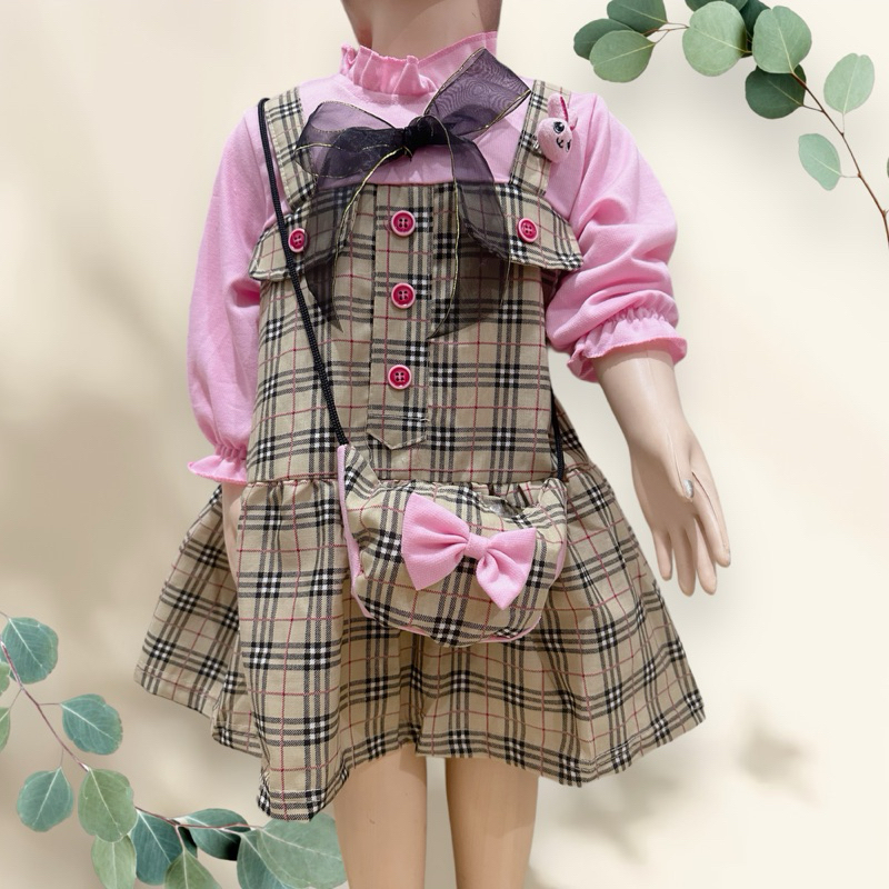 pakaian model anak perempuan katun kotak