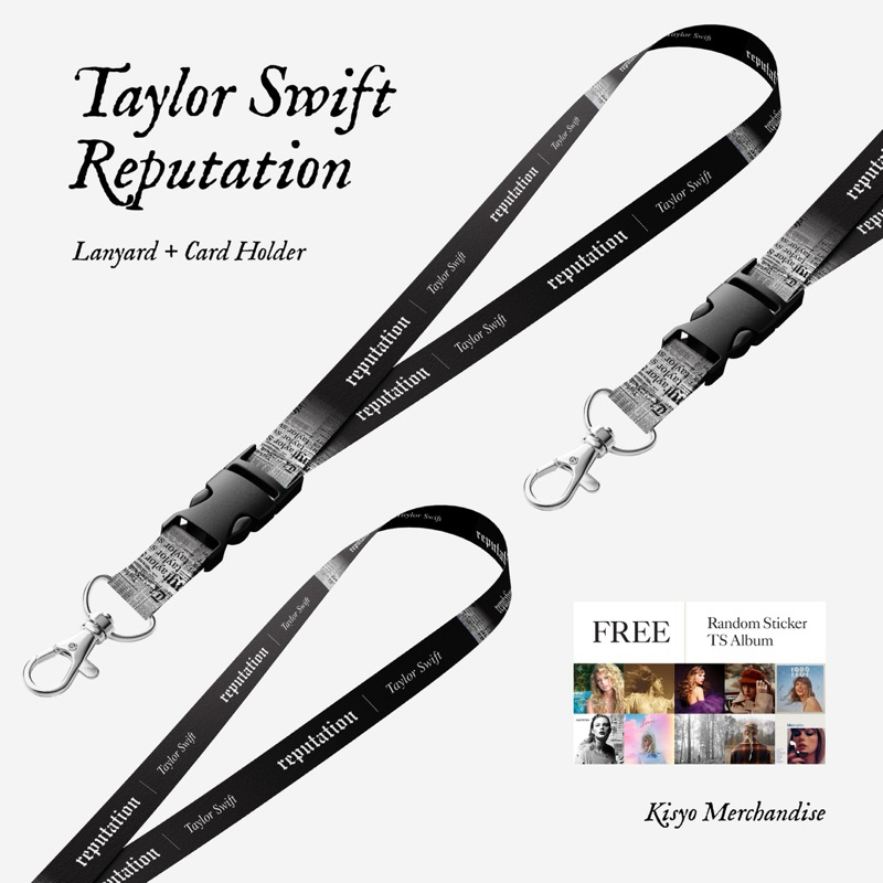 

Lanyard Taylor Swift - Reputation (Black) | Merchandise Taylor Swift