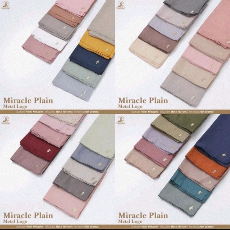 Jilbab Umama Scarf Voal Miracle Plain Polos Metal Logo Laser Cut 110x110